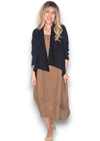 Black Plain Angled Cover Up Jkt