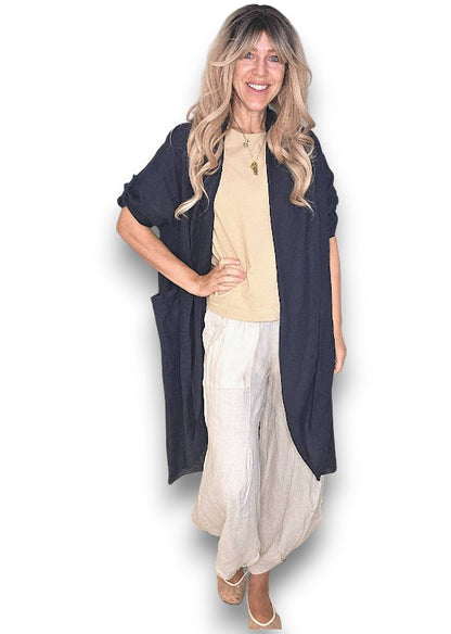 Black Linen Cover Up