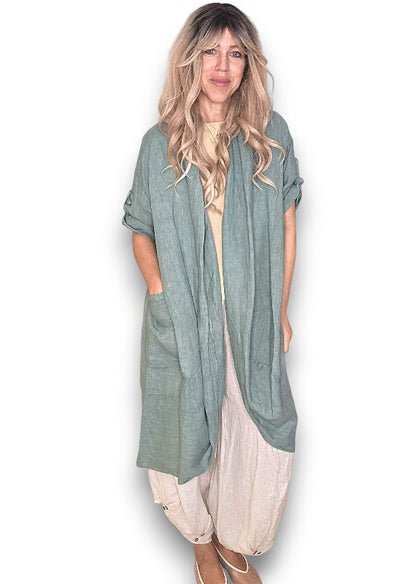 Sage Linen Cover Up