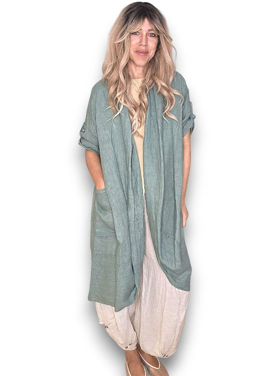 Sage Linen Cover Up