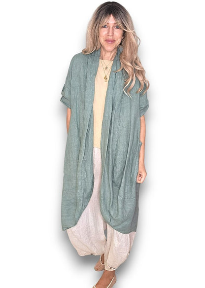 Sage Linen Cover Up