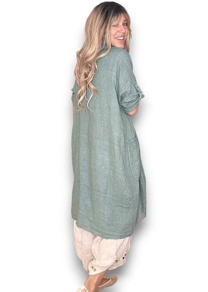 Sage Linen Cover Up