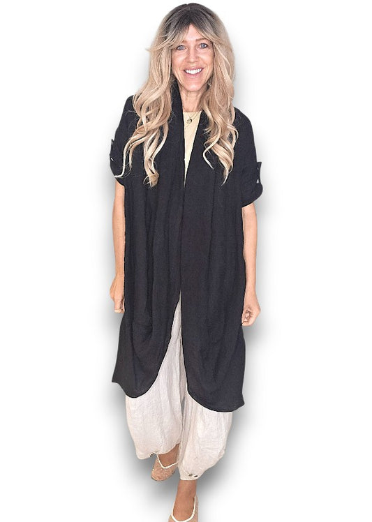 Black Linen Cover Up