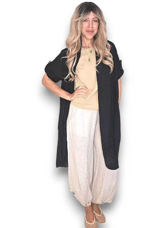 Black Linen Cover Up