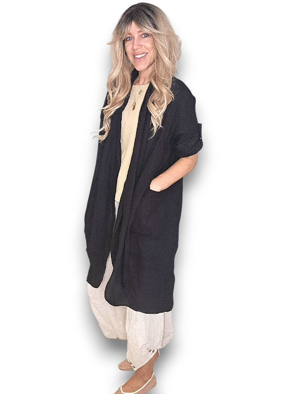 Black Linen Cover Up