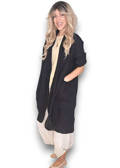 Black Linen Cover Up