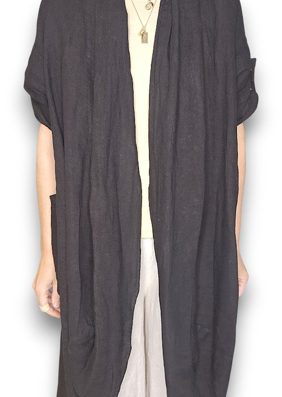 Black Linen Cover Up