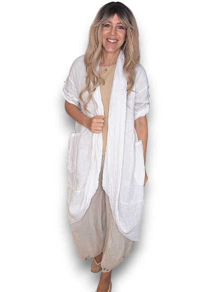 White Linen Cover Up