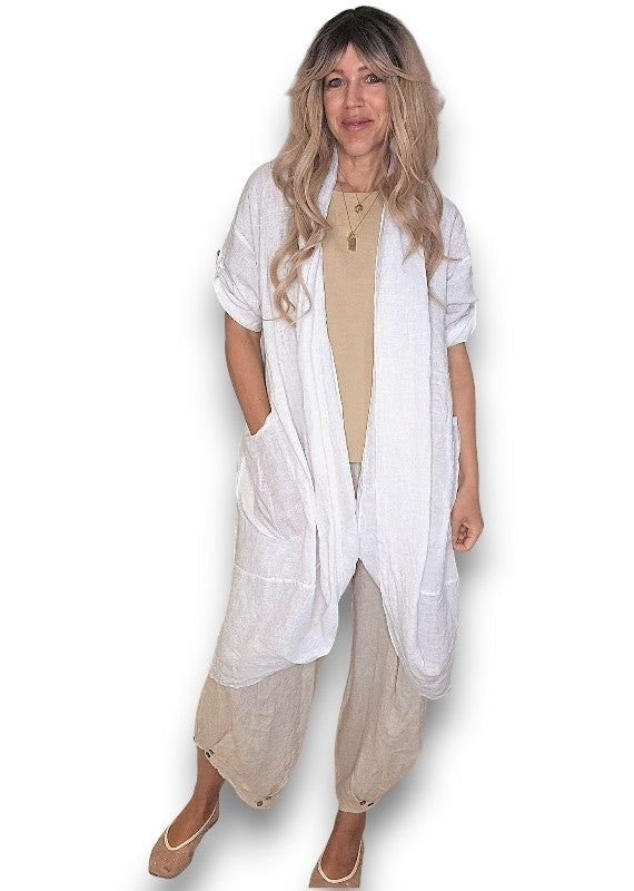 White Linen Cover Up