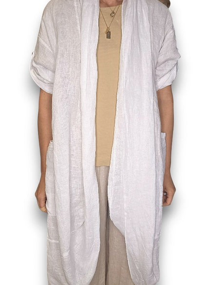 White Linen Cover Up