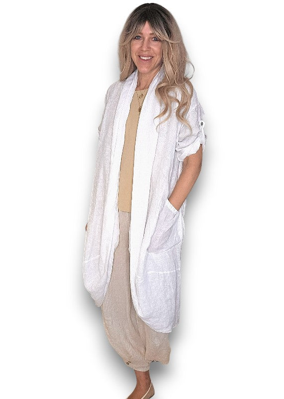 White Linen Cover Up