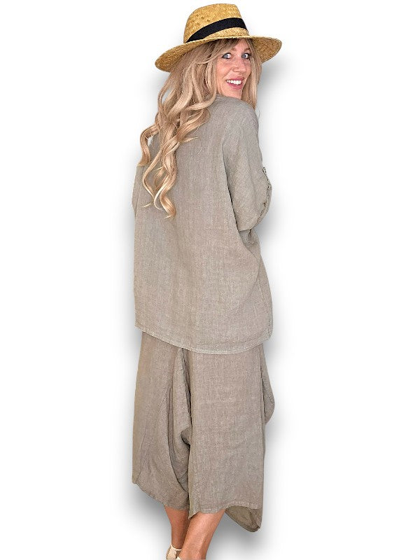 Mocha Normandie Linen Pants