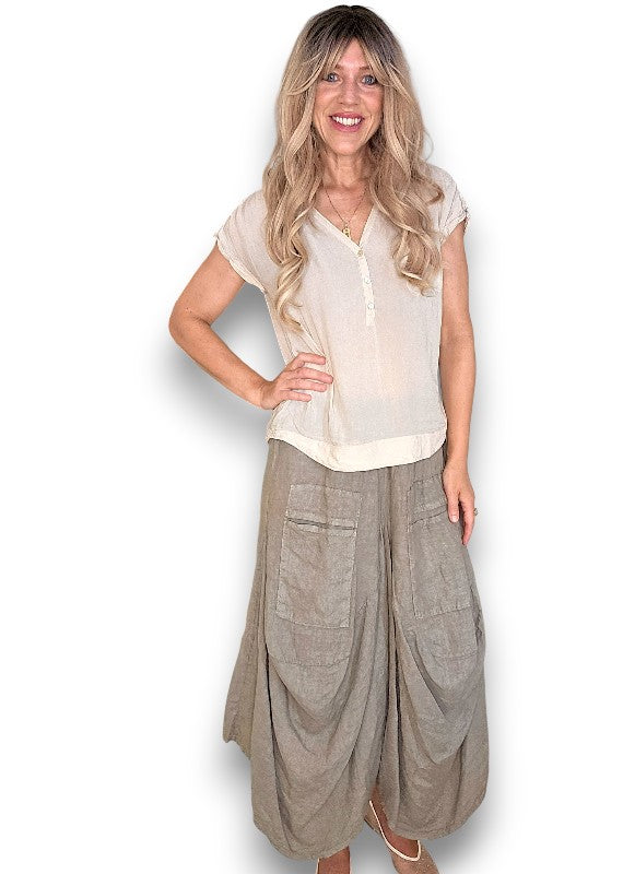 Mocha Normandie Linen Pants