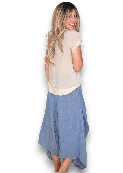 Petrol Normandie Linen Pants