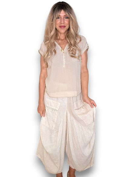 Beige Normandie Linen Pants