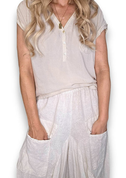Beige Normandie Linen Pants
