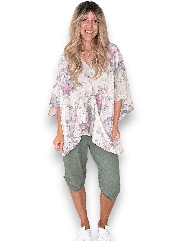 Beige Scarlett Rose Hemmingway Wrap