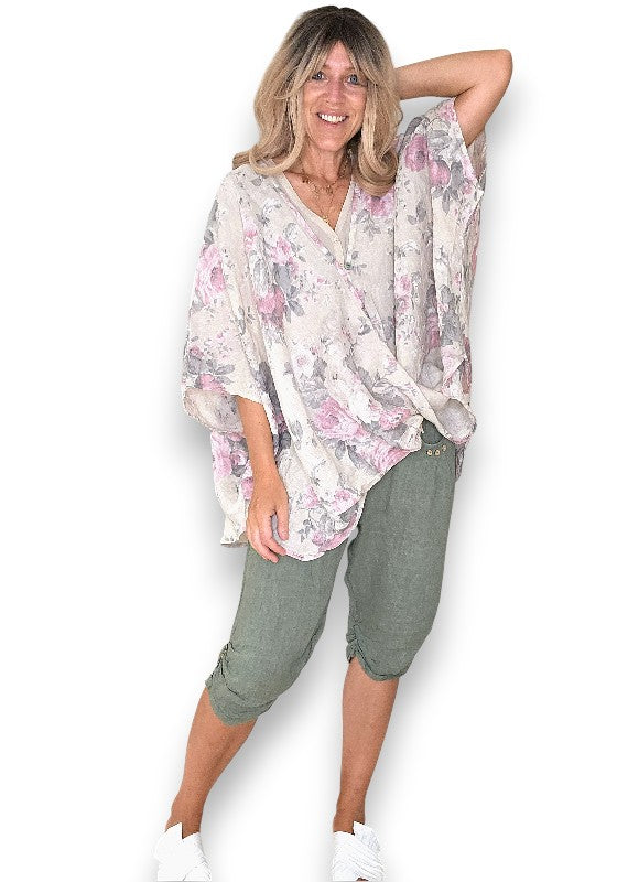 Beige Scarlett Rose Hemmingway Wrap