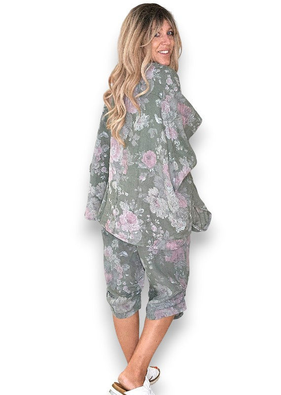 Forest Scarlett Rose Capri Linen Pant