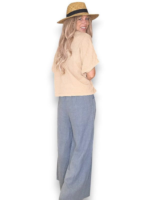 Dark Grey Front Row Button Sailor Pant