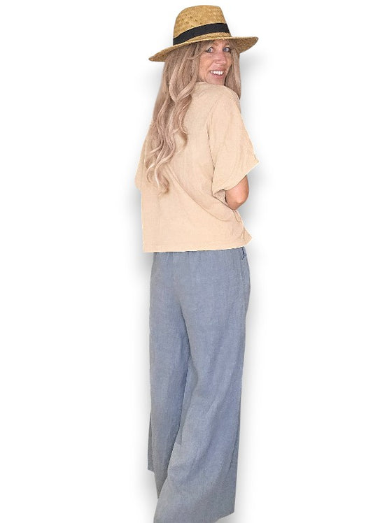 Dark Grey Front Row Button Sailor Pant