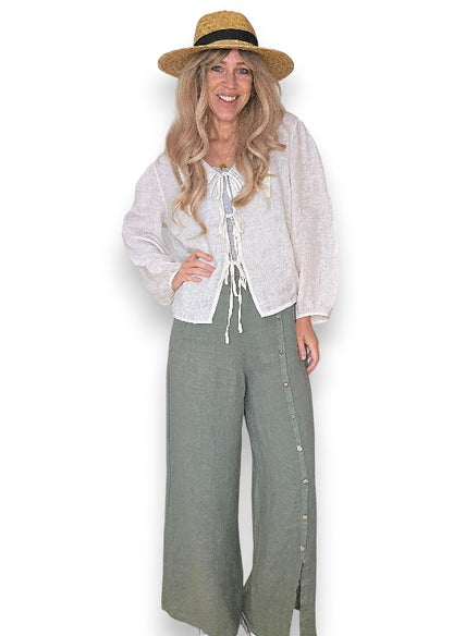 Forest Front Row Button Sailor Pant