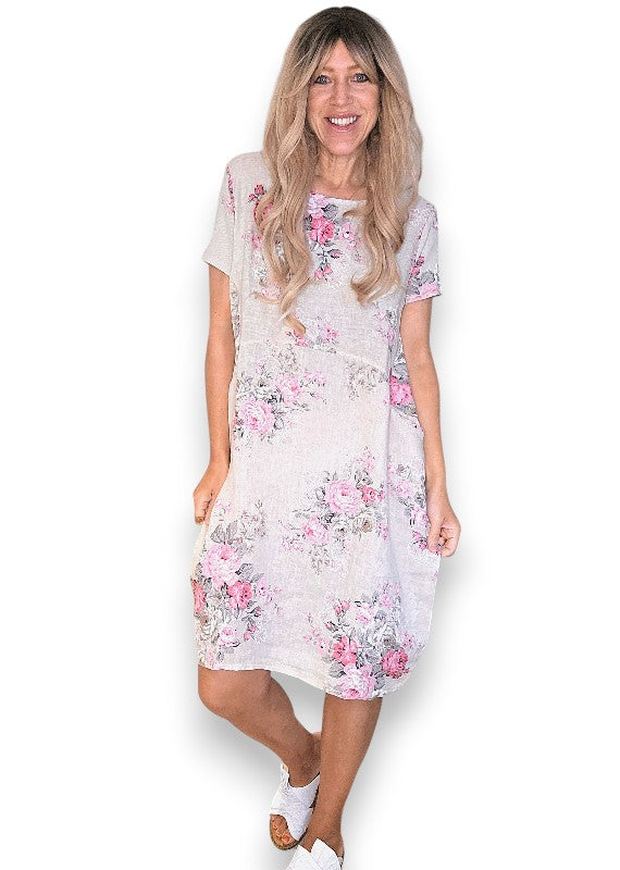 Beige High Tea Jungle Dress