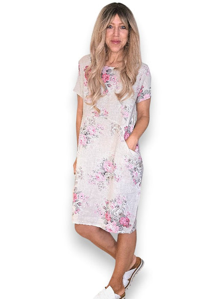 Beige High Tea Jungle Dress