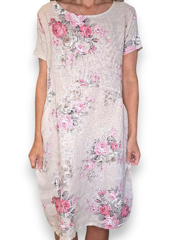 Beige High Tea Jungle Dress