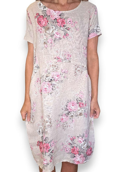 Beige High Tea Jungle Dress