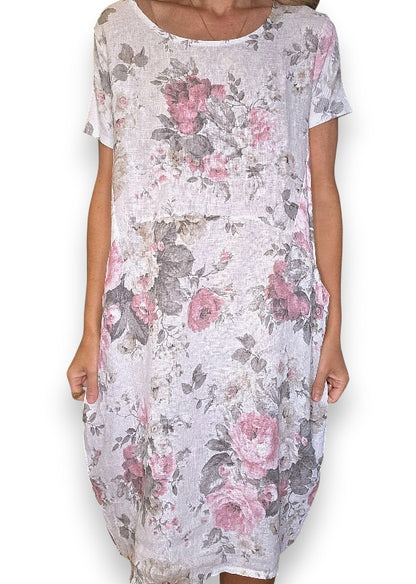 White Scarlett Rose Jungle Dress