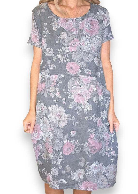 Dark Grey Scarlett Rose Jungle Dress