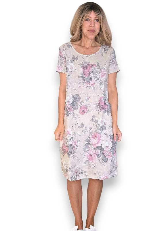 Beige Scarlett Rose Jungle Dress