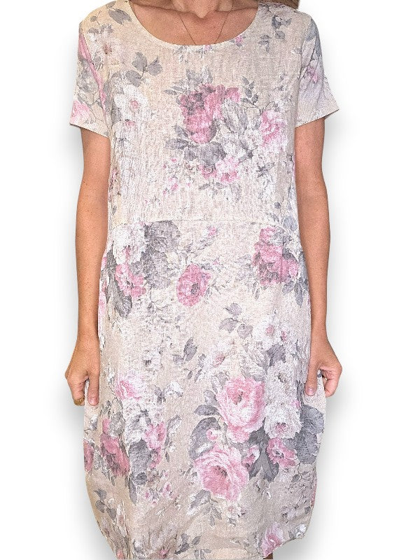 Beige Scarlett Rose Jungle Dress
