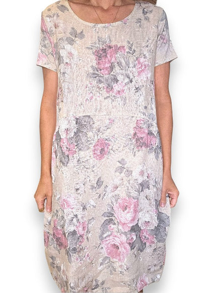 Beige Scarlett Rose Jungle Dress