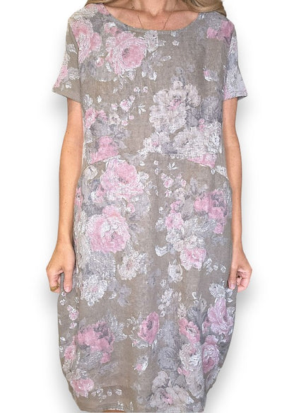 Mocha Scarlett Rose Jungle Dress
