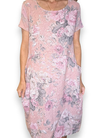 Baby Pink Scarlett Rose Jungle Dress
