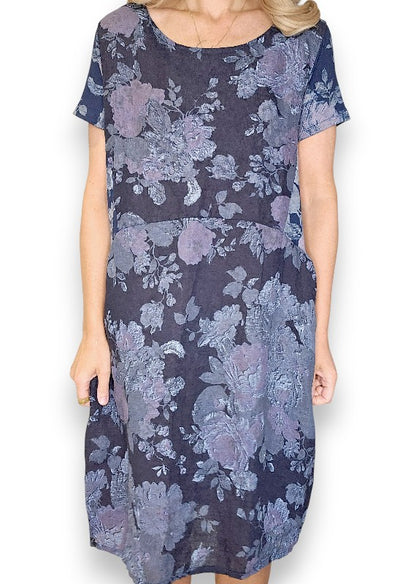 Navy Scarlett Rose Jungle Dress