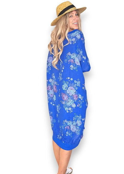 Cobalt High Tea Elastic Hem Dress