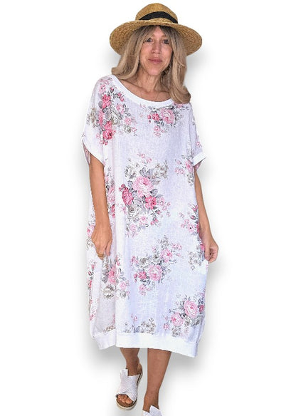 White High Tea Elastic Hem Dress