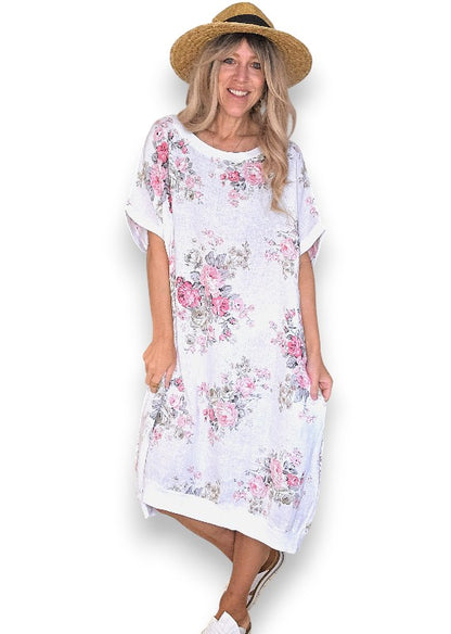 White High Tea Elastic Hem Dress