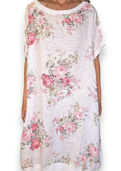 White High Tea Elastic Hem Dress