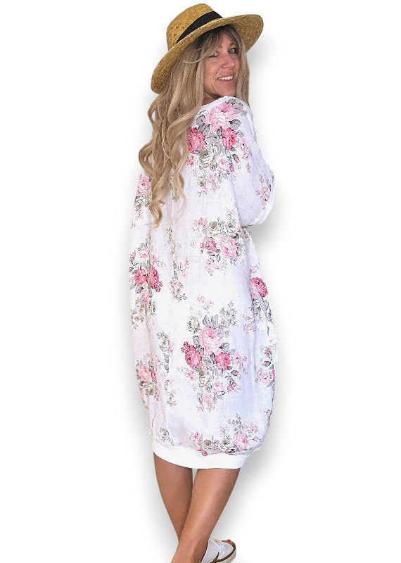 White High Tea Elastic Hem Dress