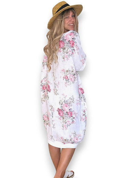 White High Tea Elastic Hem Dress