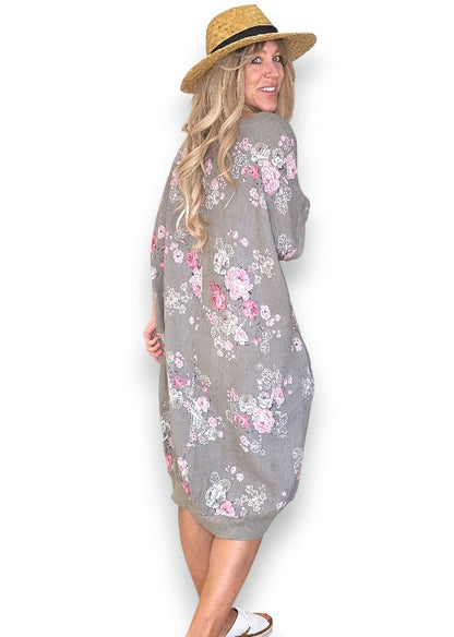 Mocha High Tea Elastic Hem Dress