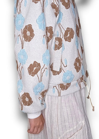 Embossed Oat Blossom Bomber Jacket
