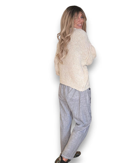 Vanilla Chenille Polo Sweater