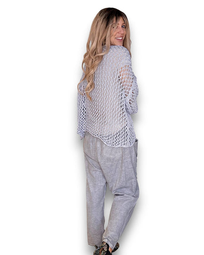 Silver/Grey Crochet Star Knit