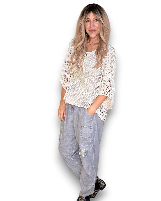 Vanilla Crochet Star Knit