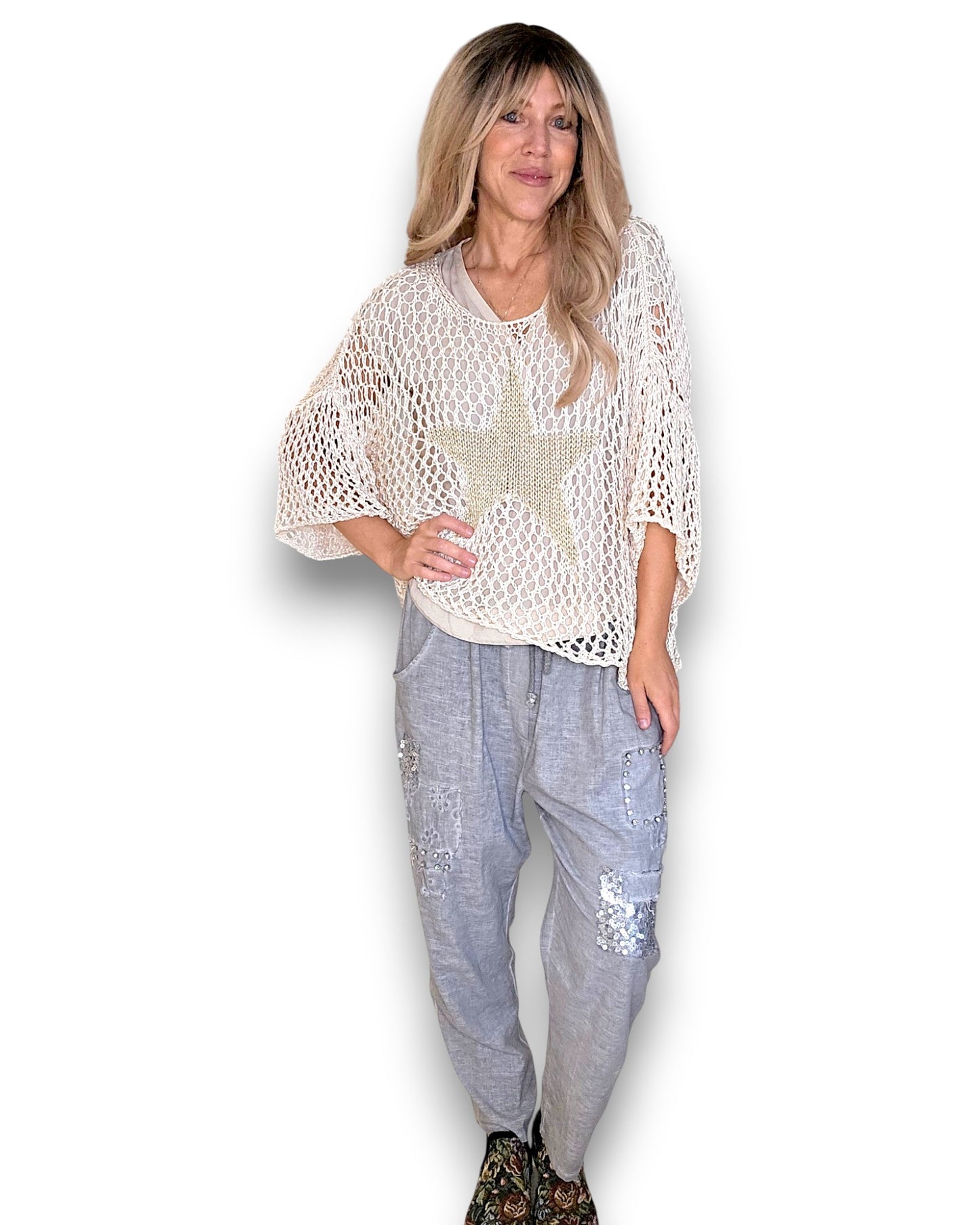 Vanilla Crochet Star Knit